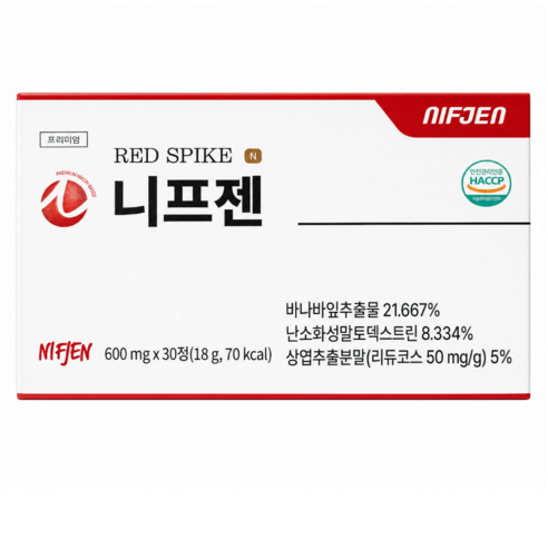 니프젠 스파이크 프리미엄 600mg 30정 1개 바나나잎 추출물