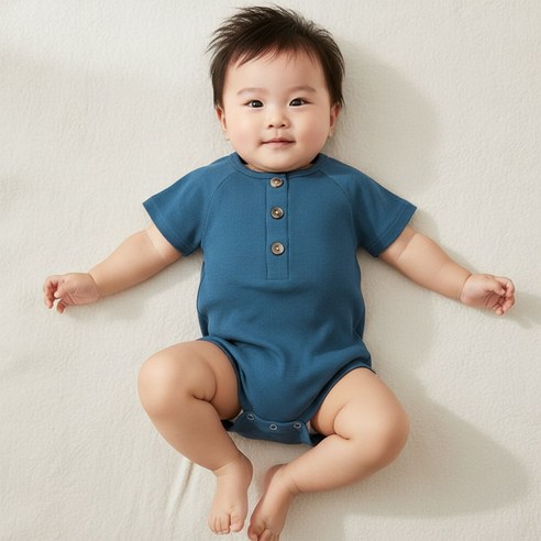 몽실이 데일리버튼 골지 우주복 아기 반팔 우주복 유아 여름 바디슈트 신생아 우주복 골지 아기옷 아기 외출복 편한 아기옷 여름 베이비룩