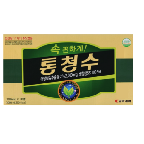 조아제약 통청수 100ml x 10병 해당화잎추출물 속편한