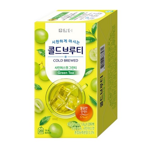 담터 콜드브루티 복숭아&패션후르츠 / 딸기히비스커스 / 샤인머스캣 그린티 / 리치 캐모마일 20티백, 1.5g, 20개입, 1개
