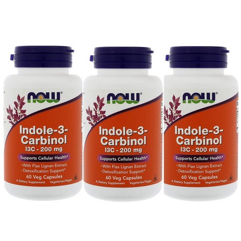 2+1 Now 나우푸드 Indole 3 인돌 카르비놀 200mg Carbinol I3C 60정