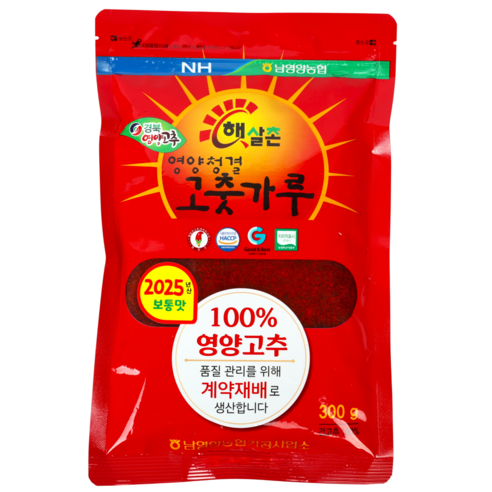 남영양농협 햇살촌 영양청결 국산 고춧가루 보통맛, 300g, 1개