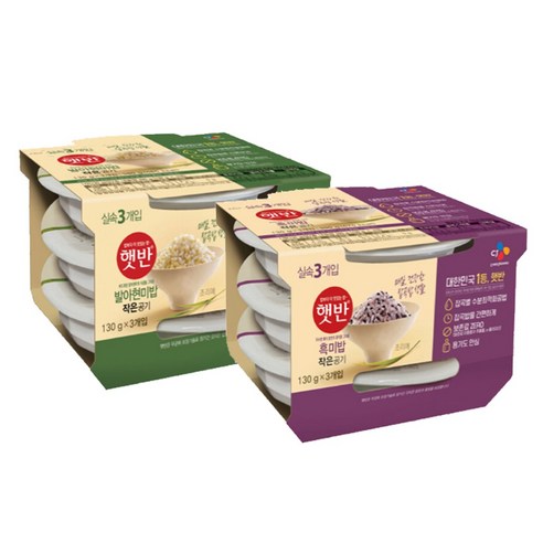 햇반 발아현미130g 6개+흑미밥130g 6개, 12개, 130g