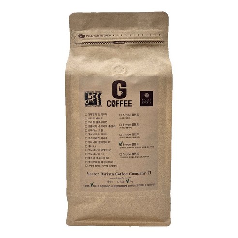 지커피 E타입 블랜드 갓볶은 원두커피, 1kg, 1개, 핸드드립(중간)