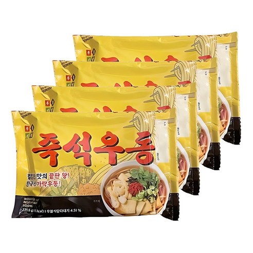 우불식당 즉석우동, 221.5g, 4개