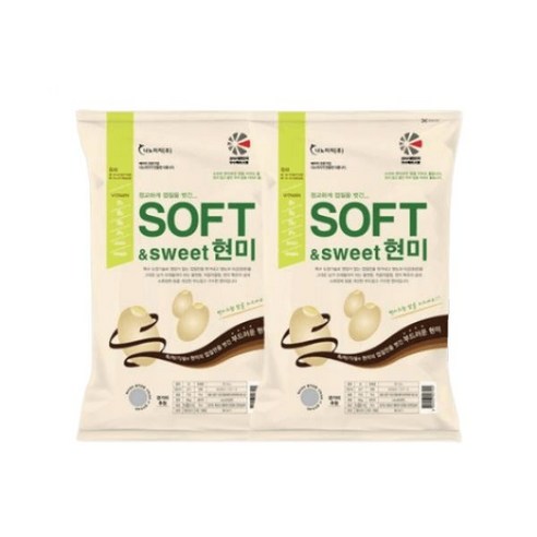 씻지 않고 불릴 필요 없는 백미식감 소프트현미, 3kg, 2개