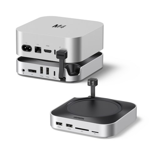 UGREEN 유그린 맥미니 M4/M4 PRO용 10in2 도킹스테이션 USB-C타입 멀티허브|DP출력 4K240Hz|10Gbps|M.2 NVMe SSD 호환| 8TB| SD&TF, 1개, 스페이스 그레이