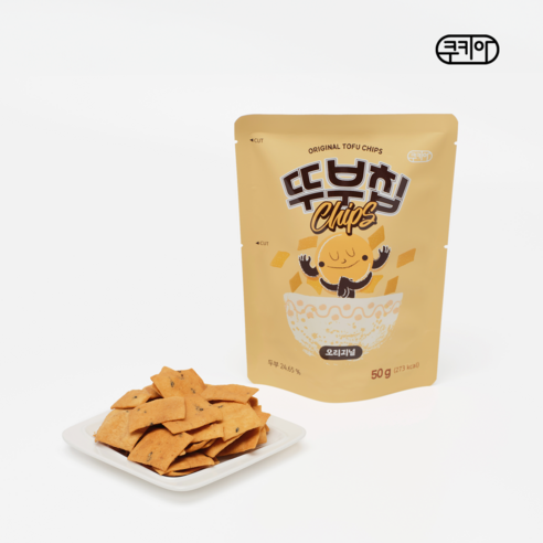 바삭 고소 뚜부칩 오리지널 두부과자 두부칩 쿠키아 뚜부과자, 50g, 9개