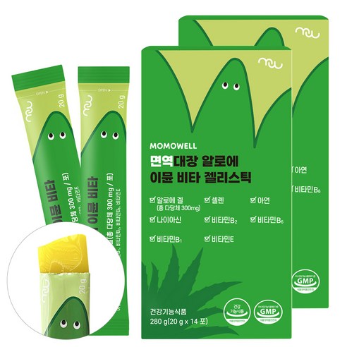 모모웰 알로에 젤리 스틱 면역대장 이뮨 비타 14포