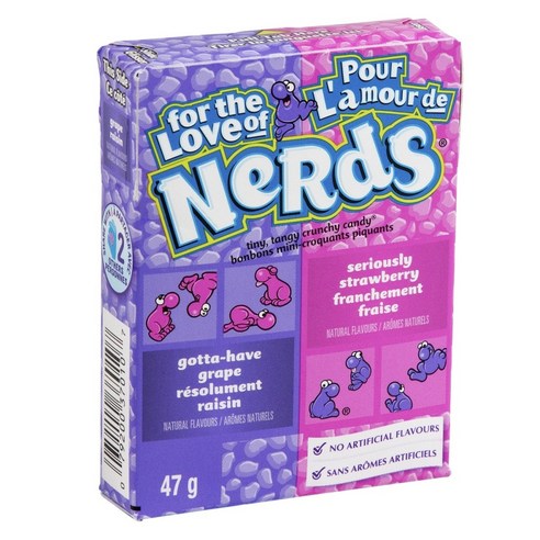 Nerds 너즈 그래이프 & 스트로베리 캔디 미국 정통 수입 사탕 코스트코 대용량 짝꿍, 12개, 46.7g