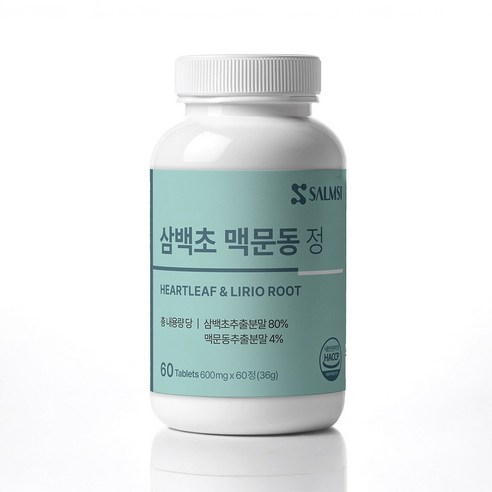 밸런스가든 삼백초 맥문동 정 삼백초추출분말 80% 맥문동추출분말 함유 60정, 1개, 60정