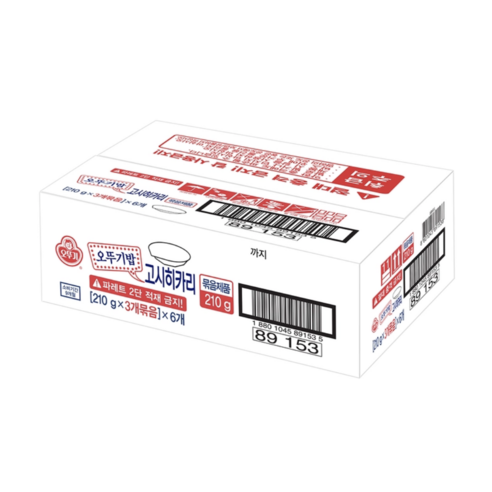오뚜기 맛있는 오뚜기밥 고시히카리 210g, 3.78kg, 1박스
