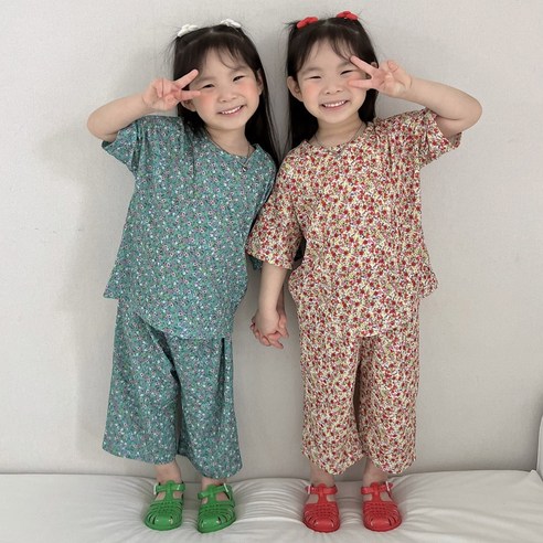 꽃7부플리츠 아동복 아기바지 아동상하여름세트