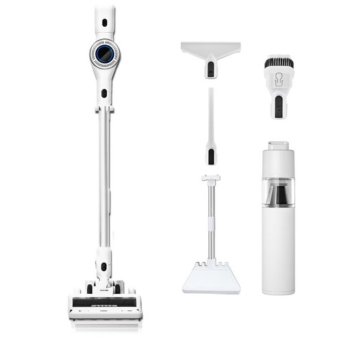 최신형 차이슨 무선 스틱 청소기 BLDC 흡입력 좋은 진공청소기 + 다양한 구성품 + 평생AS, V25000, 화이트