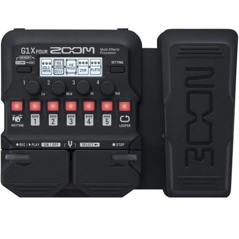 ZOOM G1X FOUR 줌 기타 멀티 이펙터 페달 첨부 앰프 시뮬레이터[3년 연장 보증