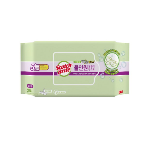 스카치브라이트 3M 올인원 베이직 더블액션 물걸레 청소포 플러스 표준형 25매