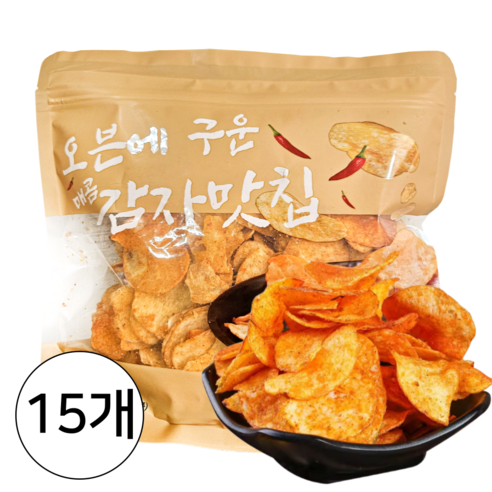 오븐에 구운 감자맛칩(매운맛), 15개, 300g