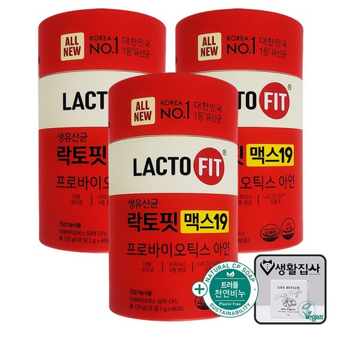 종근당 락토핏 생유산균 락토핏 맥스19 프로바이오틱스 아연 + 천연비누