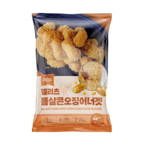 [오늘출발] 델리츠 콘통살오징어너겟 30개 오징어48% 튀김 냉동
