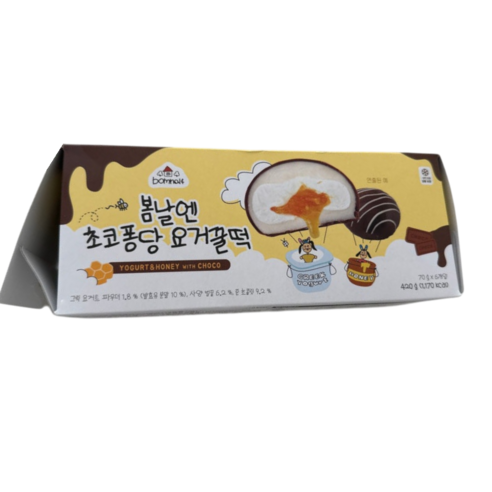 초코퐁당 요거꿀떡 (70g x 6개입 1박스, 총 420g)  요거트 꿀떡 초코에 퐁당 빠진 요거꿀떡 요거트꿀조합 새콤달콤풍미