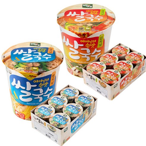 백제 컵쌀국수 미니컵라면 12P 김치맛+멸치맛/김치국수/멸치국수