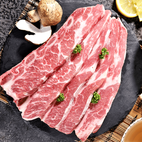 (내일츨고) 미트컷 소 LA 눈 꽃갈비 곡물 등급 (호주산) 2kg 가성비 대용량 슬라이스