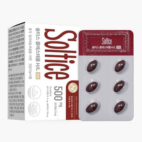 솔티스 홍국 콜레스테롤 HDL LDL 간 건강 밀크씨슬 면역 기능, 30정, 1박스