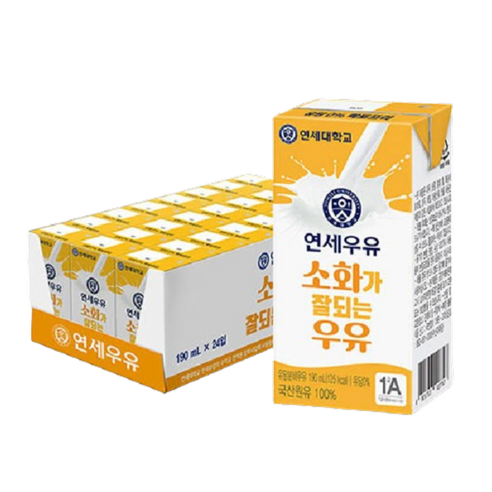 연세우유 소화가 잘되는 우유, 190ml, 48개