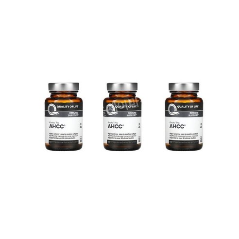 퀄리티오브라이프랩 AHCC RX 300mg 소프트젤 60정 3병 표고버섯균사체 소화효소