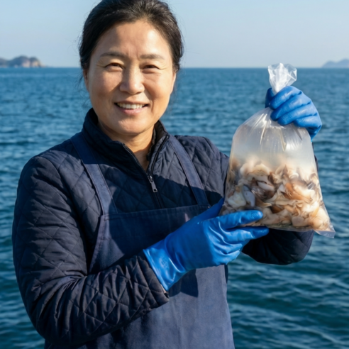 먹사부 당일조업 국내산 제철 자연산 갈색 노란 손질 새조개 생물 (손질 전 원물 1kg~1.2kg) 횟감 샤브샤브용 깐조개살