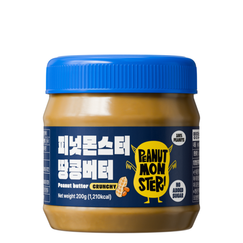 [압도적 고소함] 피넛몬스터 무첨가 무가당 100% 땅콩버터 크런치