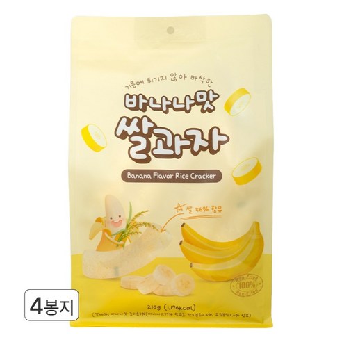 바나나맛 쌀과자, 4개, 210g