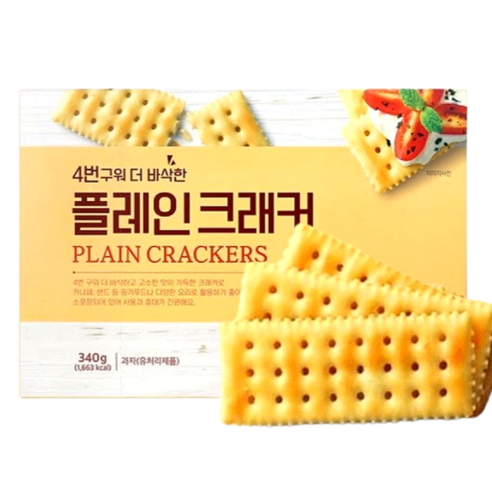4번 구워 더 바삭한 플레인크래커, 3개, 340g