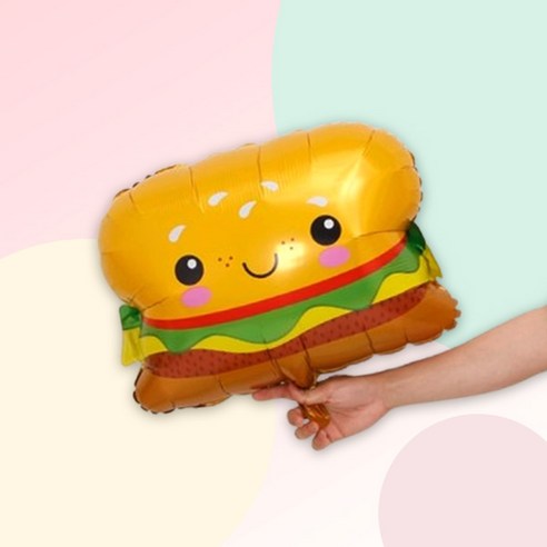 [파티지] 푸드 아이스크림풍선 모음 / 도넛 사탕 캔디 케이크 풍선, I_B_대형풍선_스마일 버거
