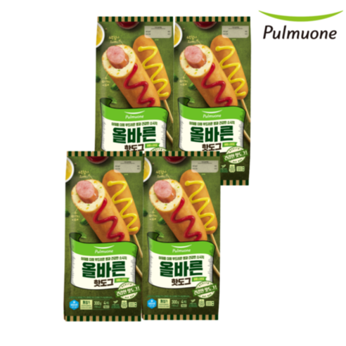 풀무원 올바른핫도그 4개입 X 4봉 총16개입