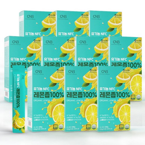 채움앤비움 유기농 NFC 레몬즙 100% 스틱 원액, 280g, 10박스