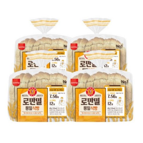 삼립 로만밀 통밀식빵, 420g, 4개