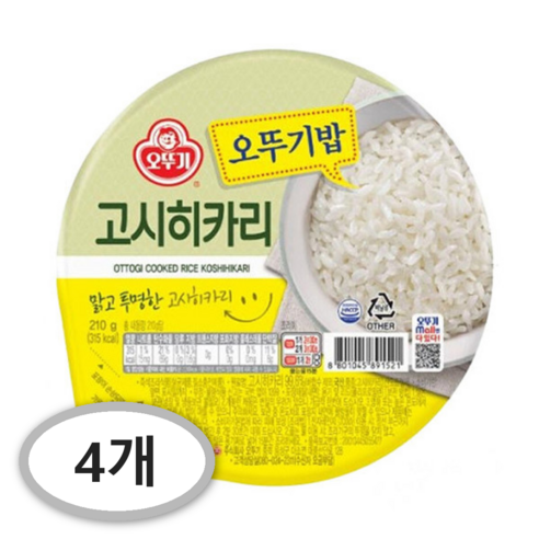 맛있는 오뚜기밥 고시히카리,210g, 210g, 4개