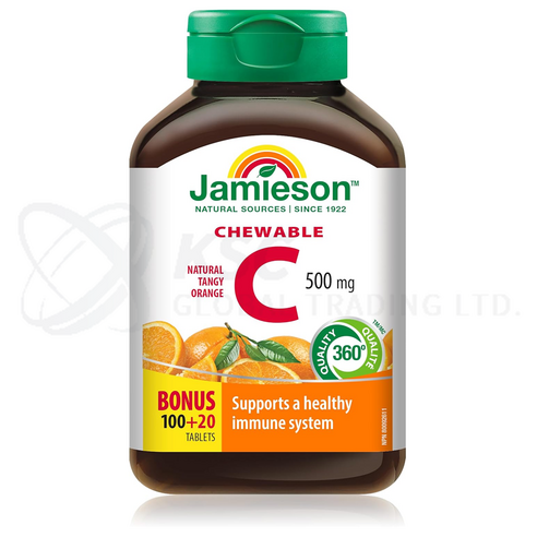 캐나다직구 자미에슨 비타민C 500mg 오렌지맛 Jamieson Chewable Vitamin C 500 mg - Tangy Orange, 120 Count