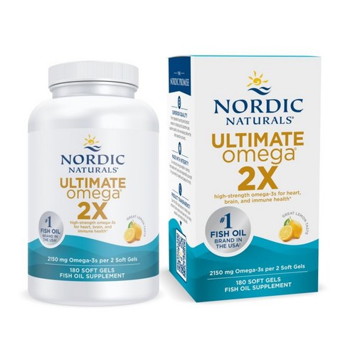 Nordlc Naturals 오메가2X 레몬맛 헤링오일 180캡슐, 180정, 1개, 1개, 180정
