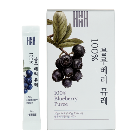 헤밀레 통째로 블루베리 퓨레 100% 스틱(안데스산맥 채취)