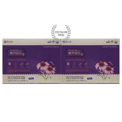 에키네시아 치코르산 폴리페놀 면역력 영양제 에키나시아 종근당 에키모드 60포, 2개, 2박스, 60회분