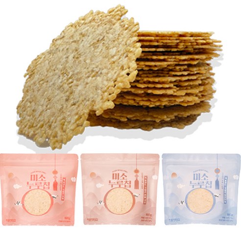 맛뜰정원 미소누룽칩 현미 찹쌀 귀리 수제 누룽지칩 3종 (약57개입) 160g x 3개 대용량, 160g