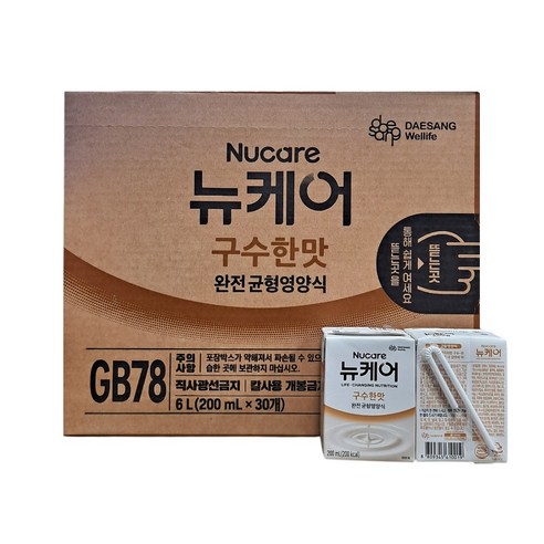 대상웰라이프 뉴케어 구수한맛 200ml *60팩, 입맛 없어 밥거르시는 부모님을 위해 따뜻한 마음으로 선물하세요
