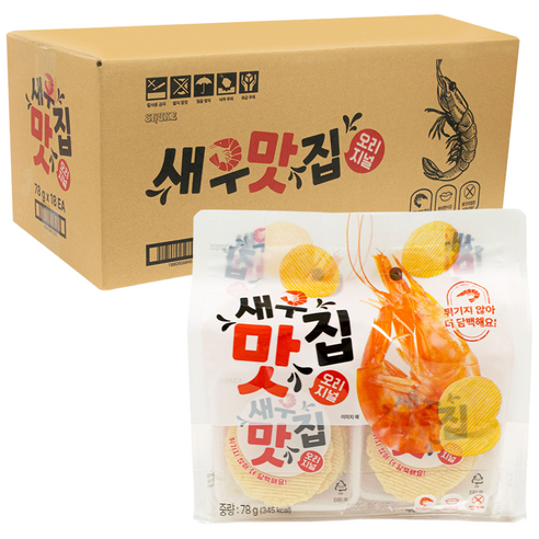 핫한 과자 새우맛집 3mm 새우과자 오리지널, 6개, 78g