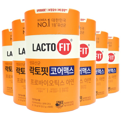 락토핏 종근당건강 생유산균 코어맥스, 120g, 6개