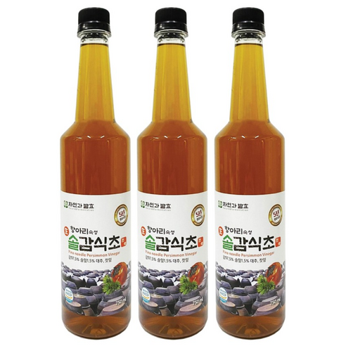 자연과발효 5년숙성 자연발효 솔잎감식초 750ml 항아리숙성, 750ml, 3개