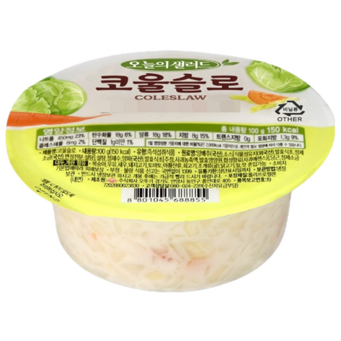 오뚜기 오늘의샐러드 코울슬로 1.8kg(100g) 1개 일회용, 1개, 1.8kg