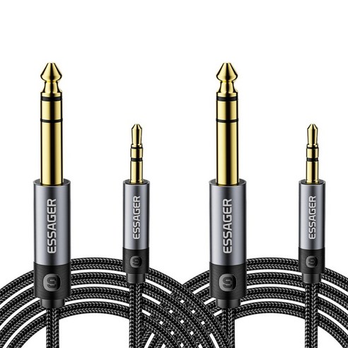 Essager 3.5mm to 6.5mm TRS 오디오 케이블 2개입, 2개