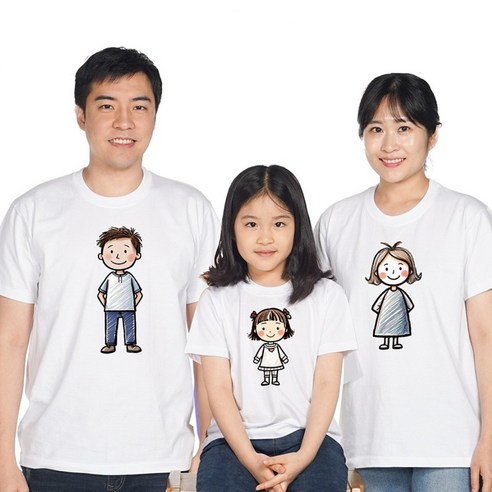 캐릭터 가족티 패밀리룩 주문제작 사진촬영의상